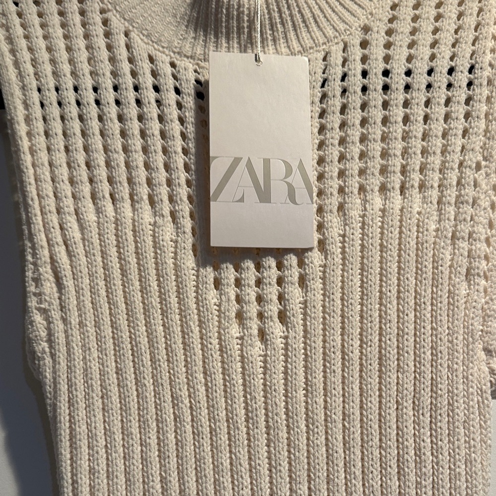 Zara Cream Knit Maxi Dress - Picture 6 of 9